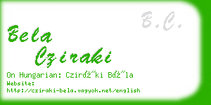 bela cziraki business card